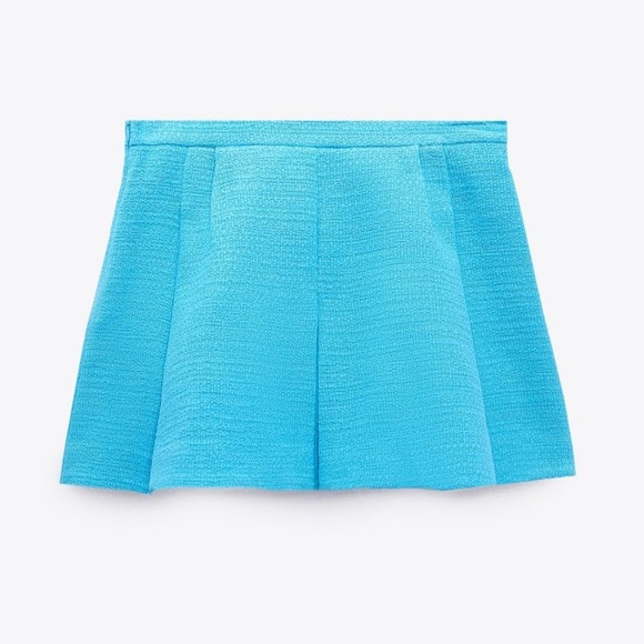 Aqua blue tweed like Zara bomber jacket and skort set - Picture 8 of 10